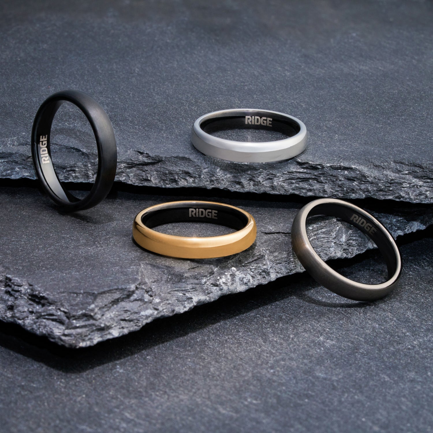 4mm Rounded Ring Set - Gunmetal