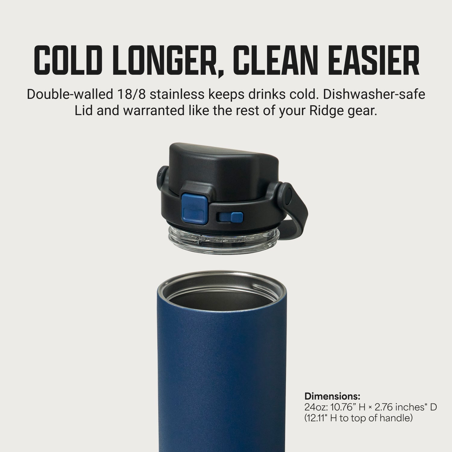 Ridge 24oz Water Bottle - Dark Harbor