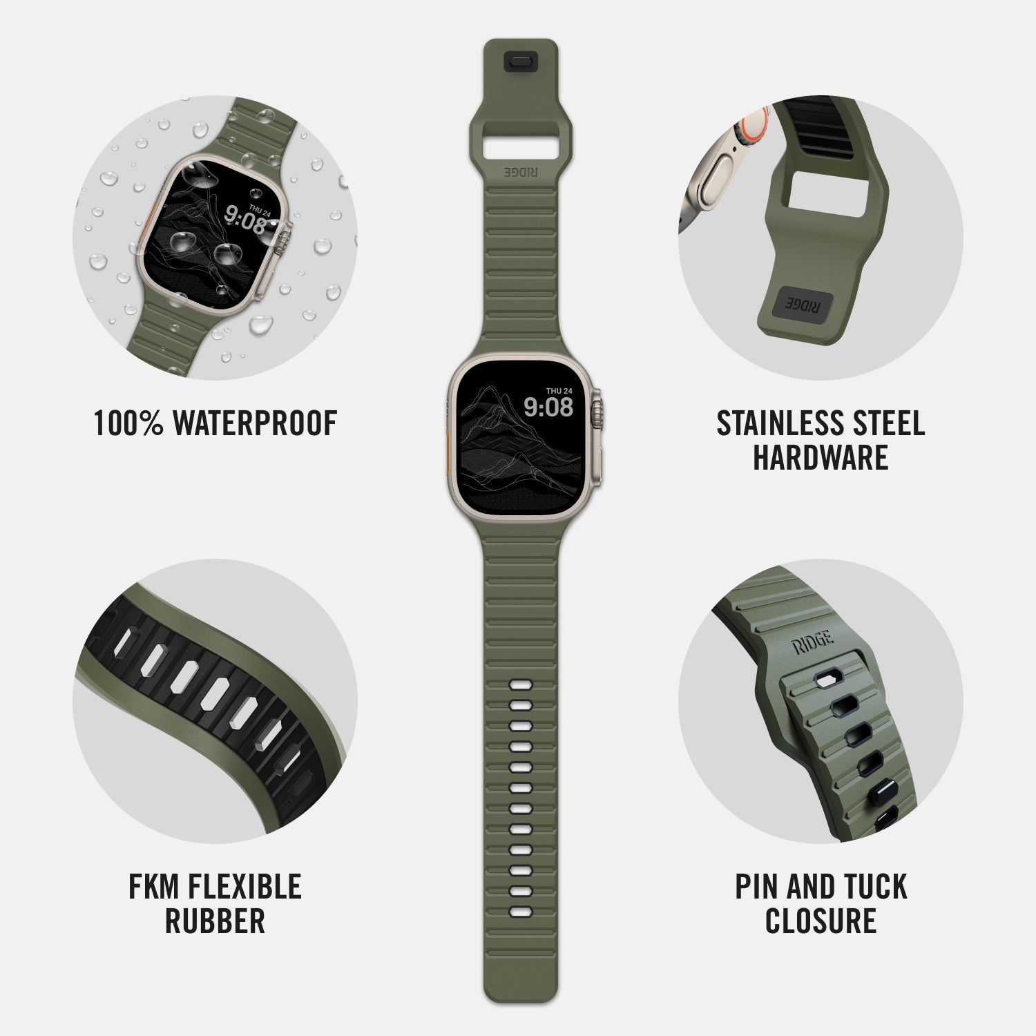 Everyday Watch Strap - Matte Olive - Ultra/46mm