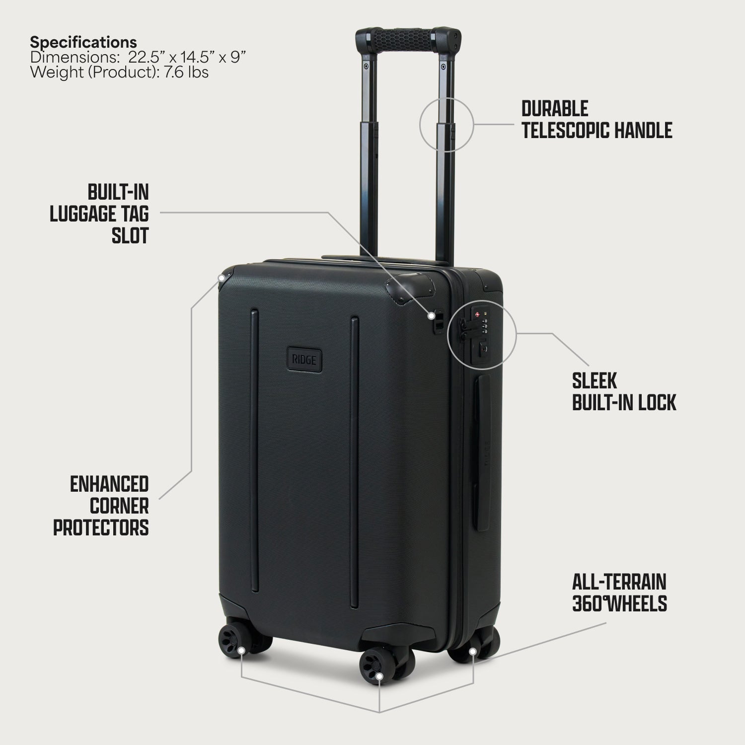 Ridge Carry-On Matte Black