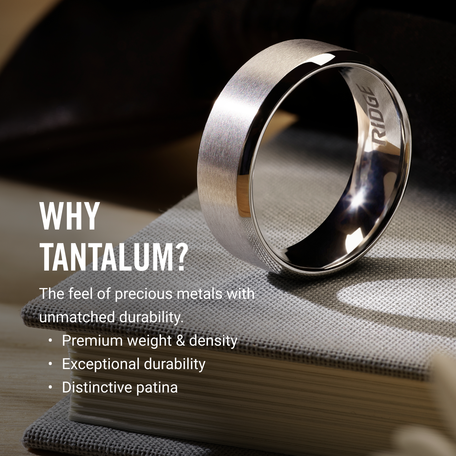 6mm Rounded Ring Set - Platinum - Tantalum Carbide