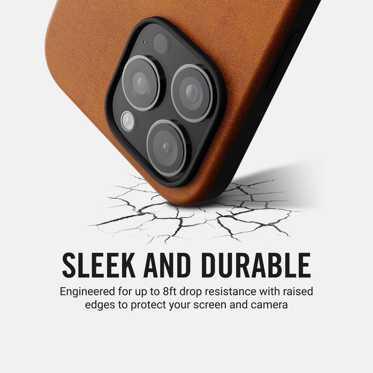 Ridge Phone Case - Tobacco Brown Leather - iPhone 16 Plus