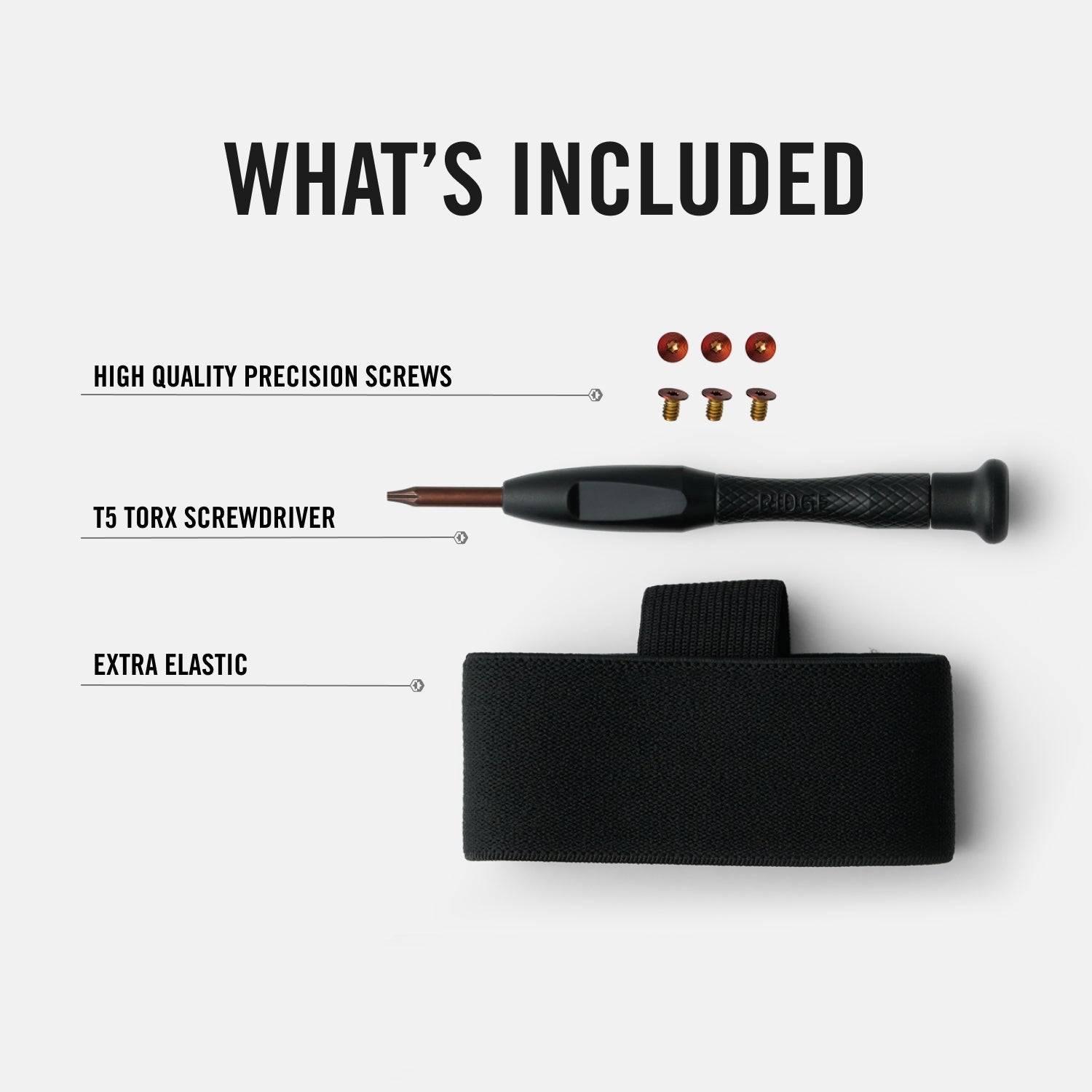 Elastic Set - Black Screws