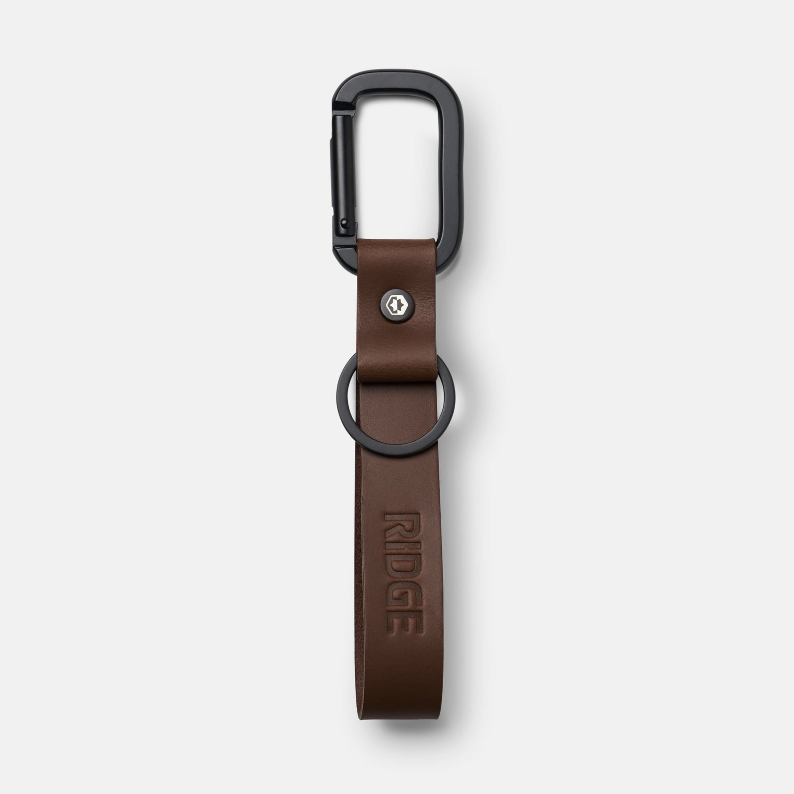 Ridge Keychain - Whiskey Dark Brown Leather