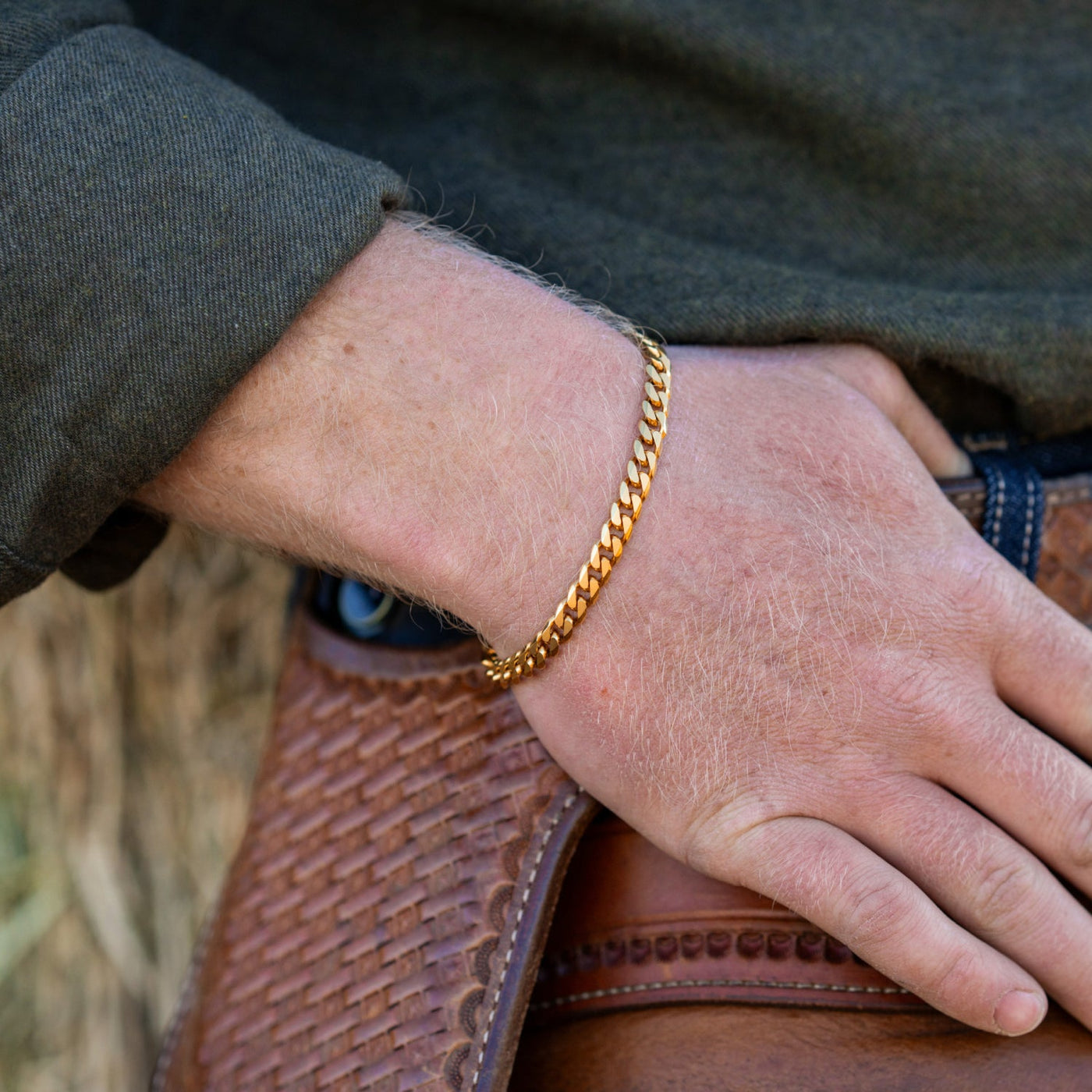 6mm Curb Bracelet - 18K Gold - Large