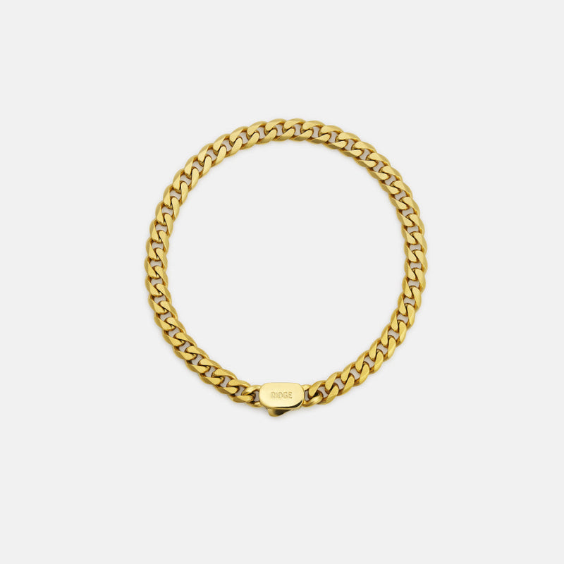 6mm Curb Bracelet - 18K Gold - Large