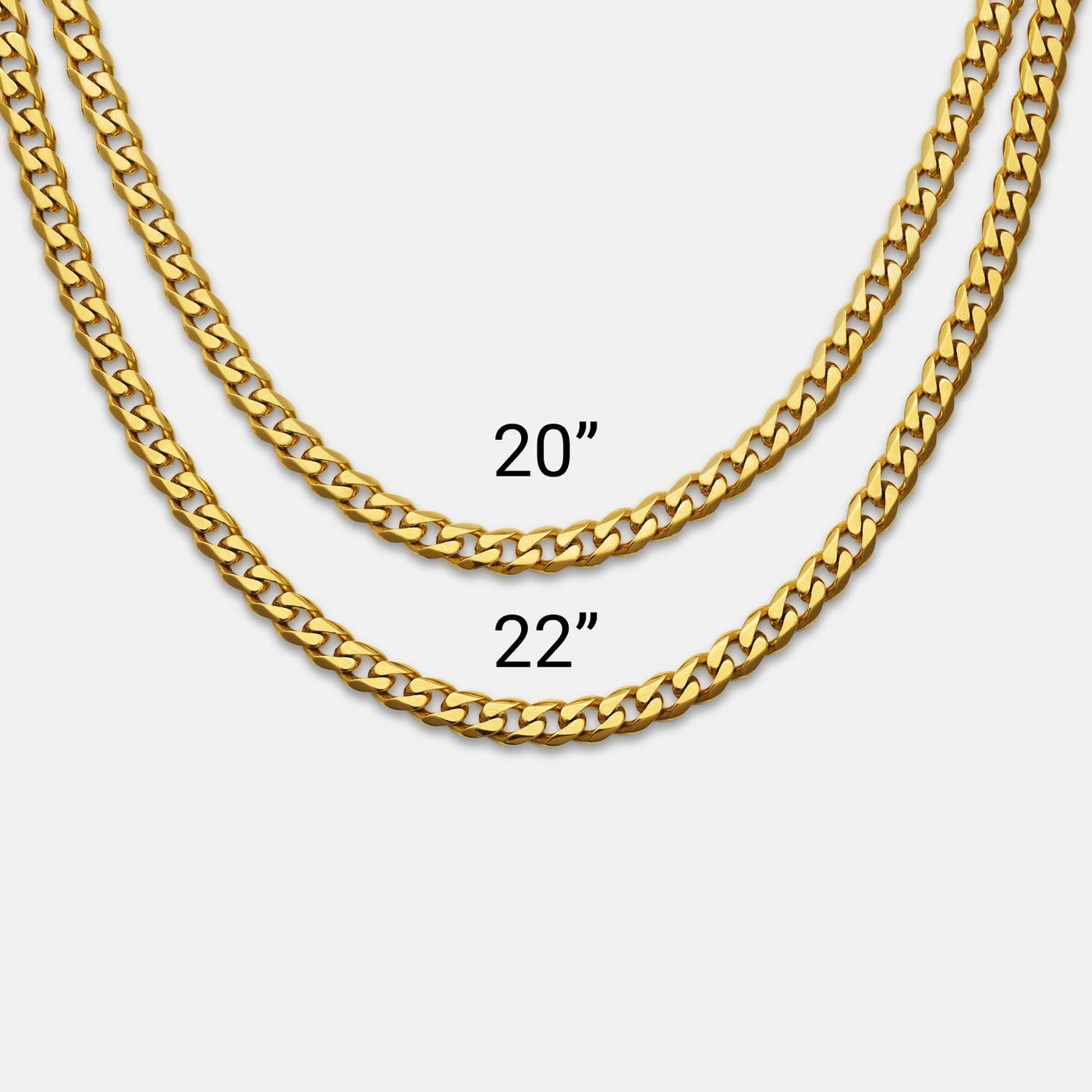 5mm Curb Chain - 18K Gold - 20"