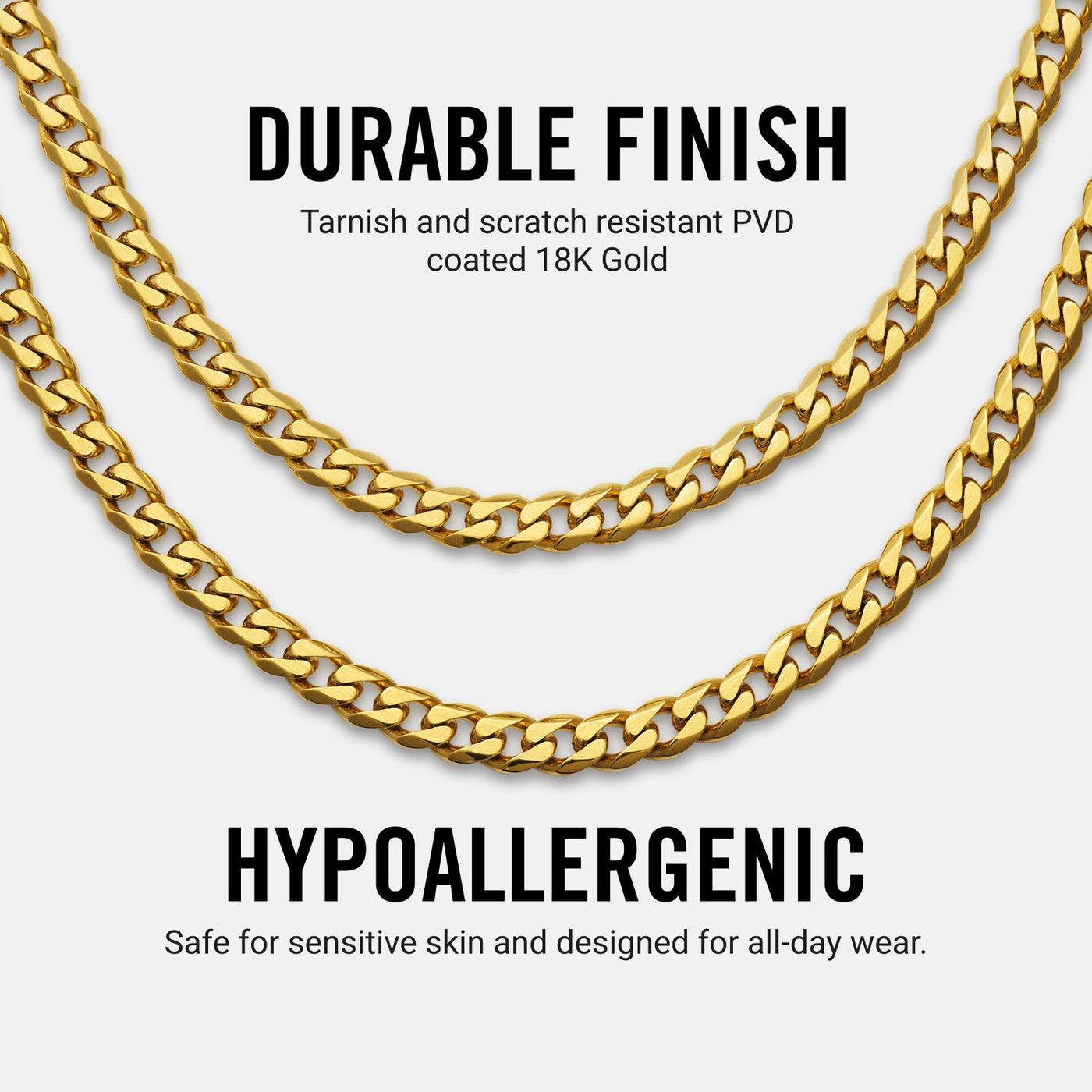 5mm Curb Chain - 18K Gold - 20"