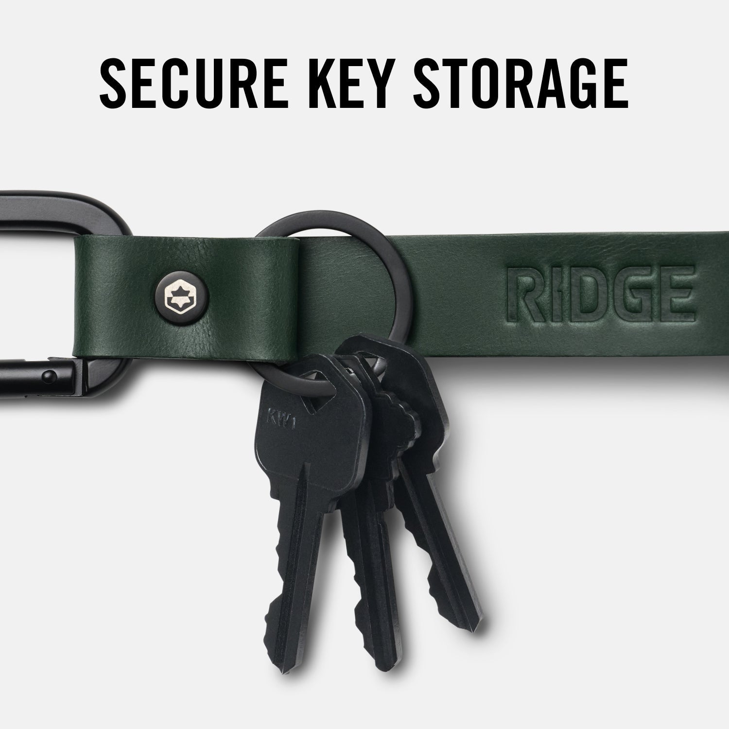 Ridge Keychain - Hunter Green Leather