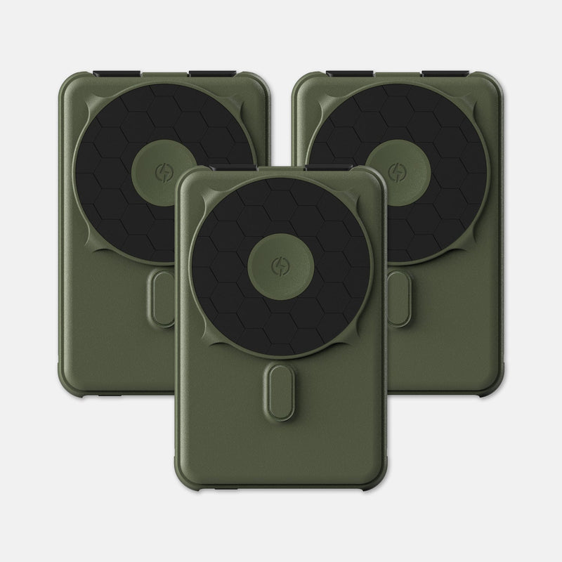 Ridge Power Bank - 10k mAh Bundle - Matte Olive - 3-Pack