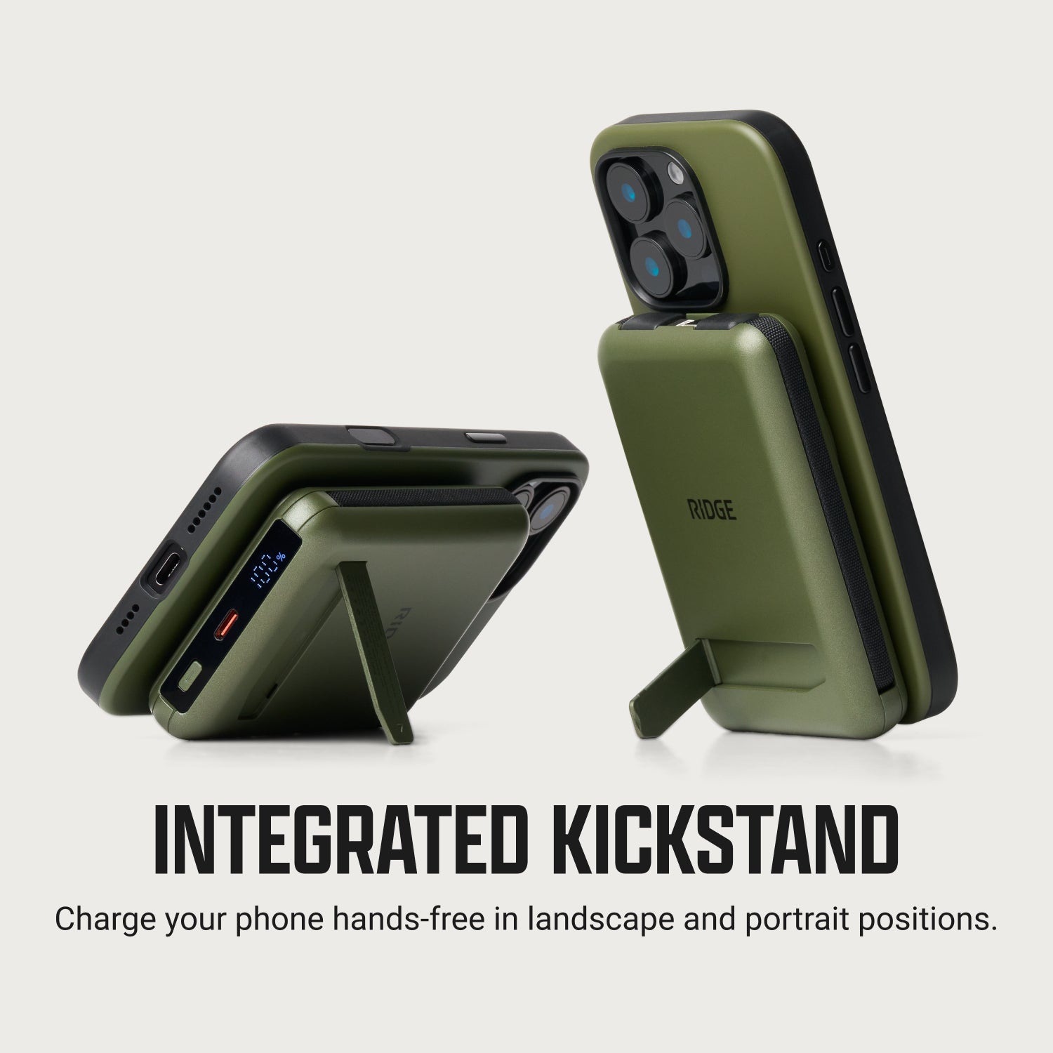 Ridge Power Bank - 10k mAh - Matte Olive