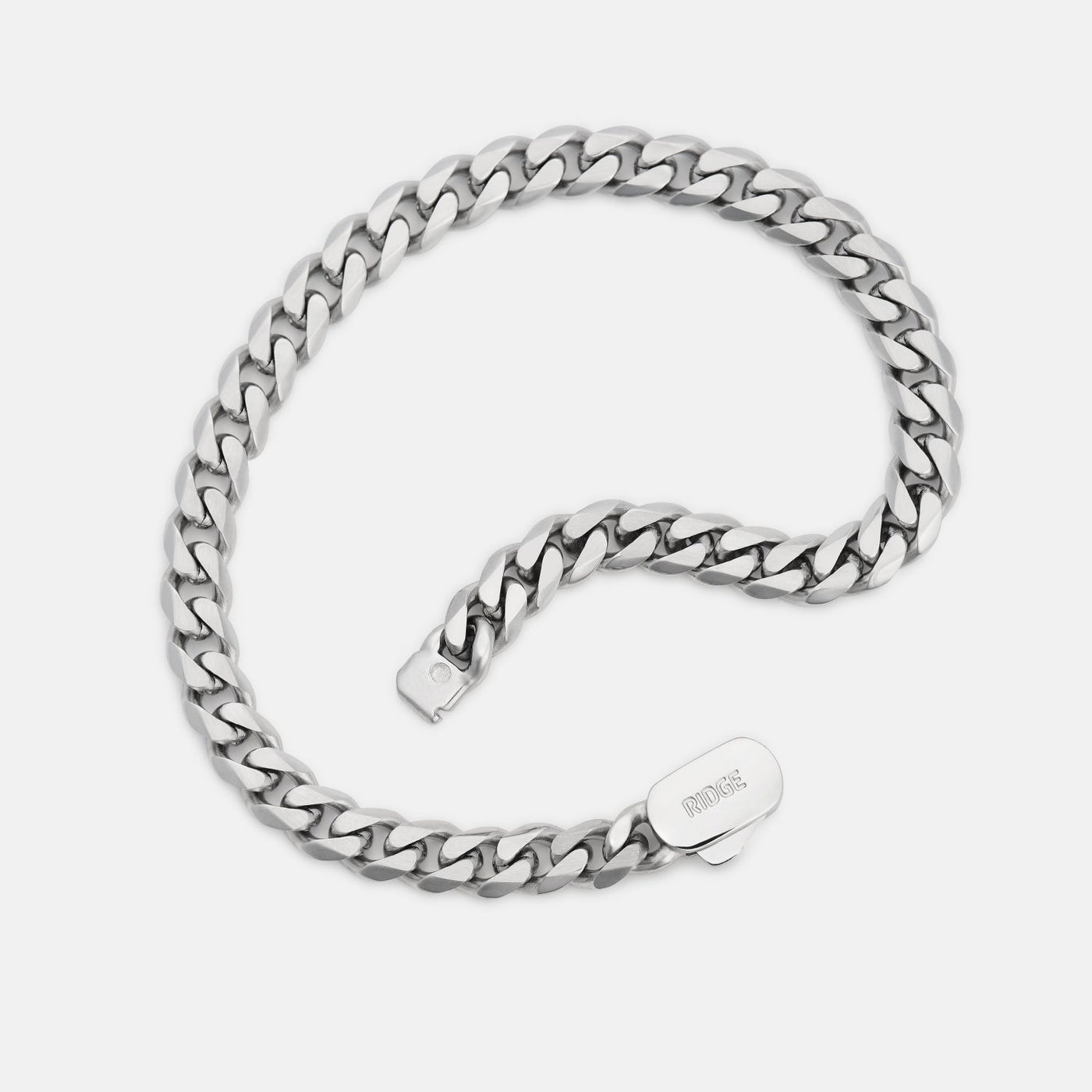 6mm Curb Bracelet - Platinum - Medium