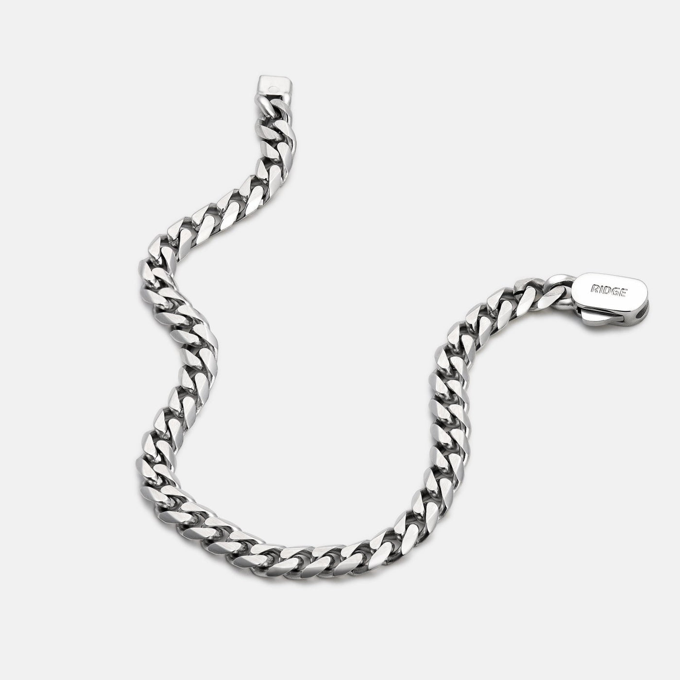 6mm Curb Bracelet - Platinum - Large