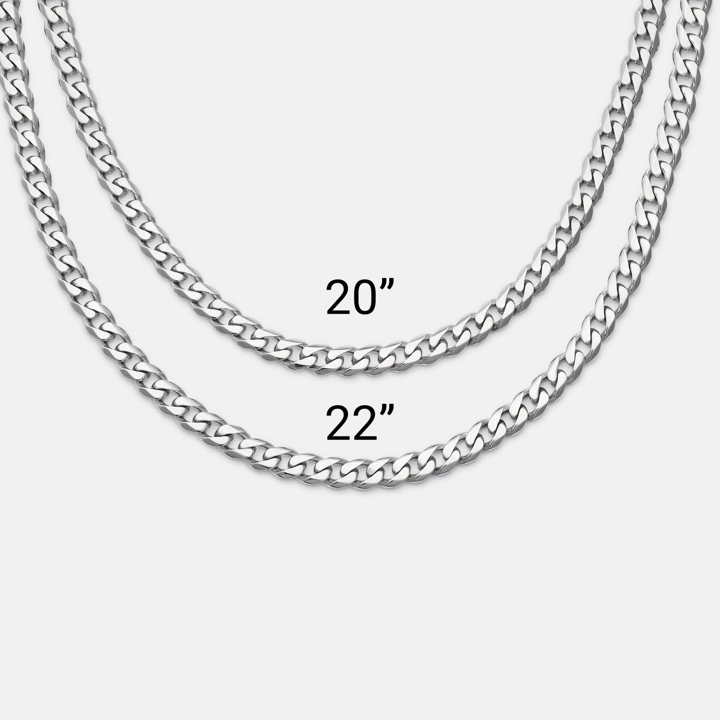 5mm Curb Chain - Platinum - 20"