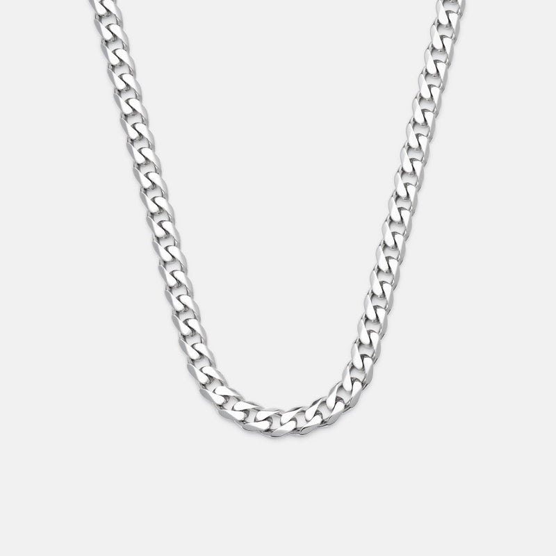 5mm Curb Chain - Platinum - 20"
