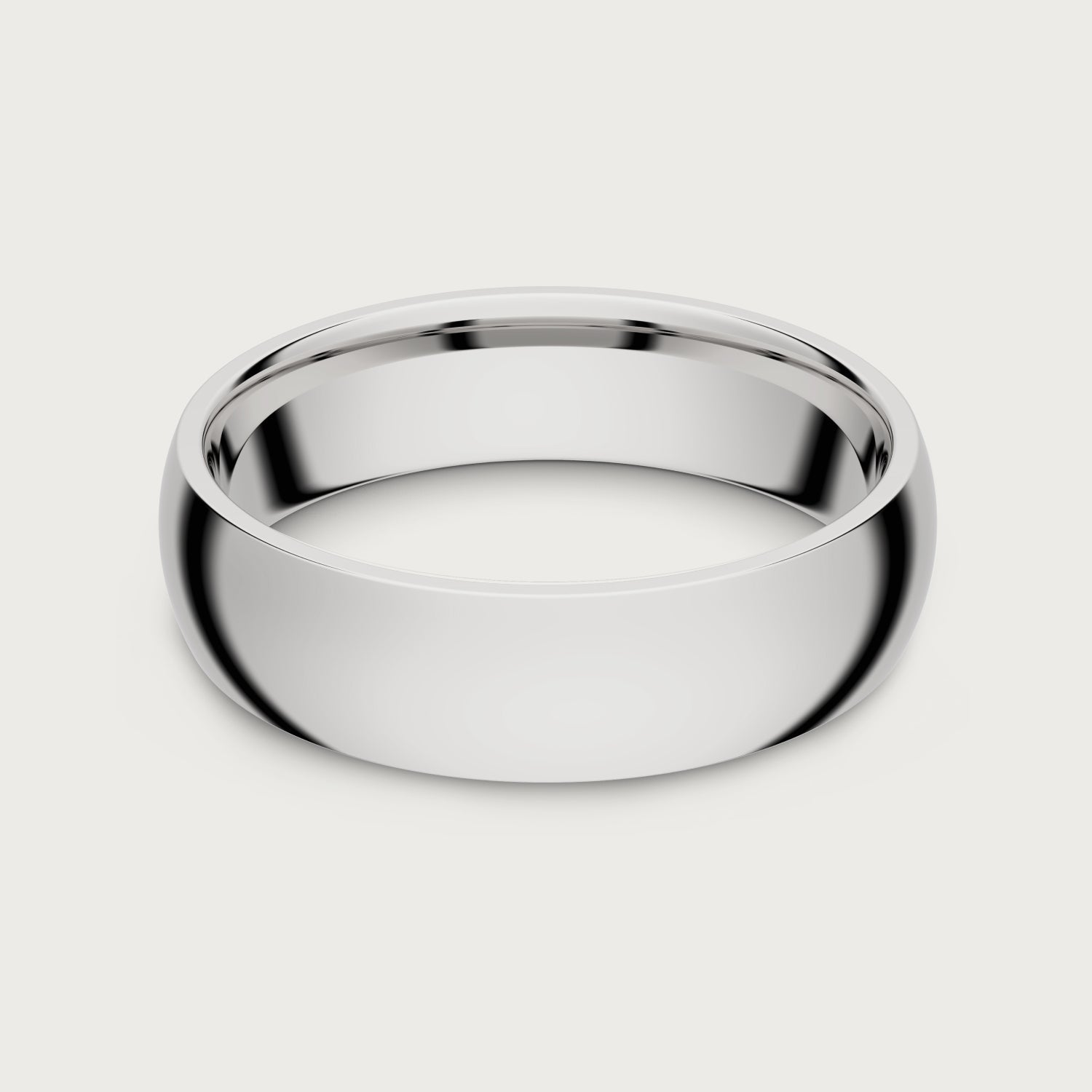 6mm Rounded Ring Set - Platinum - Tantalum Carbide