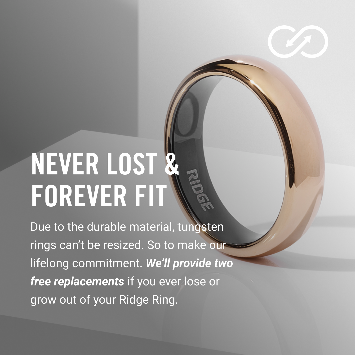 6mm Rounded Ring Set - 18K Rose Gold
