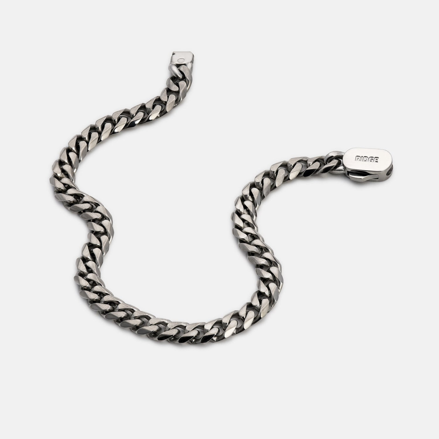6mm Curb Bracelet - Titanium - Medium