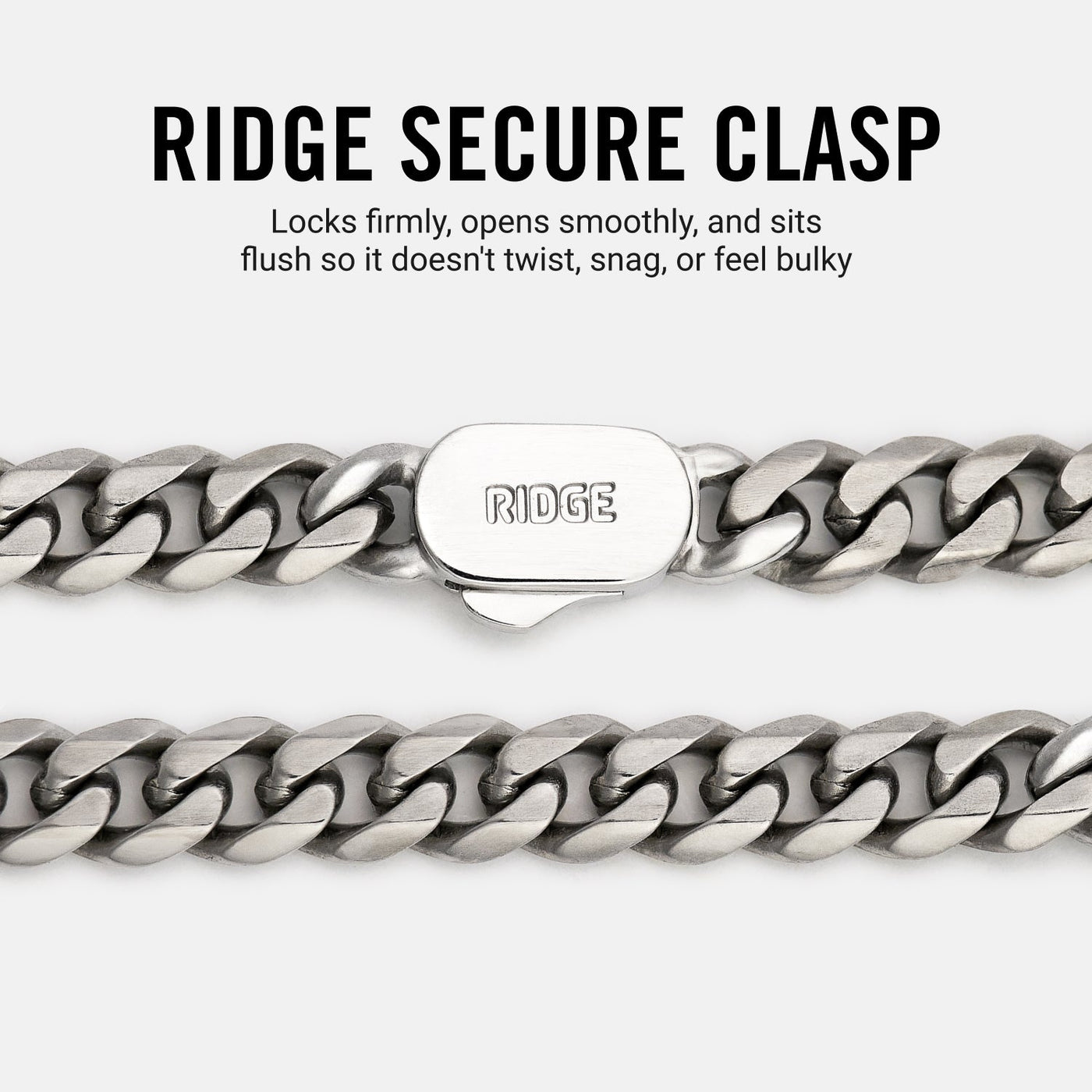 6mm Curb Bracelet - Titanium - Large