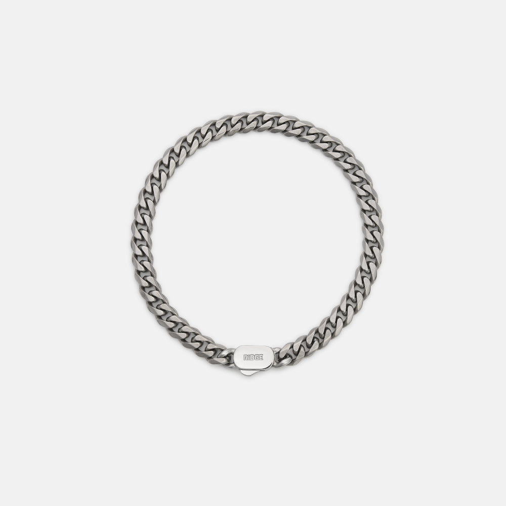 6mm Curb Bracelet - Titanium - Large