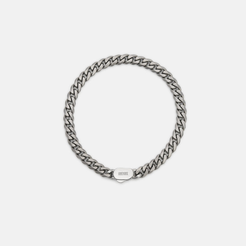 6mm Curb Bracelet - Titanium - Large