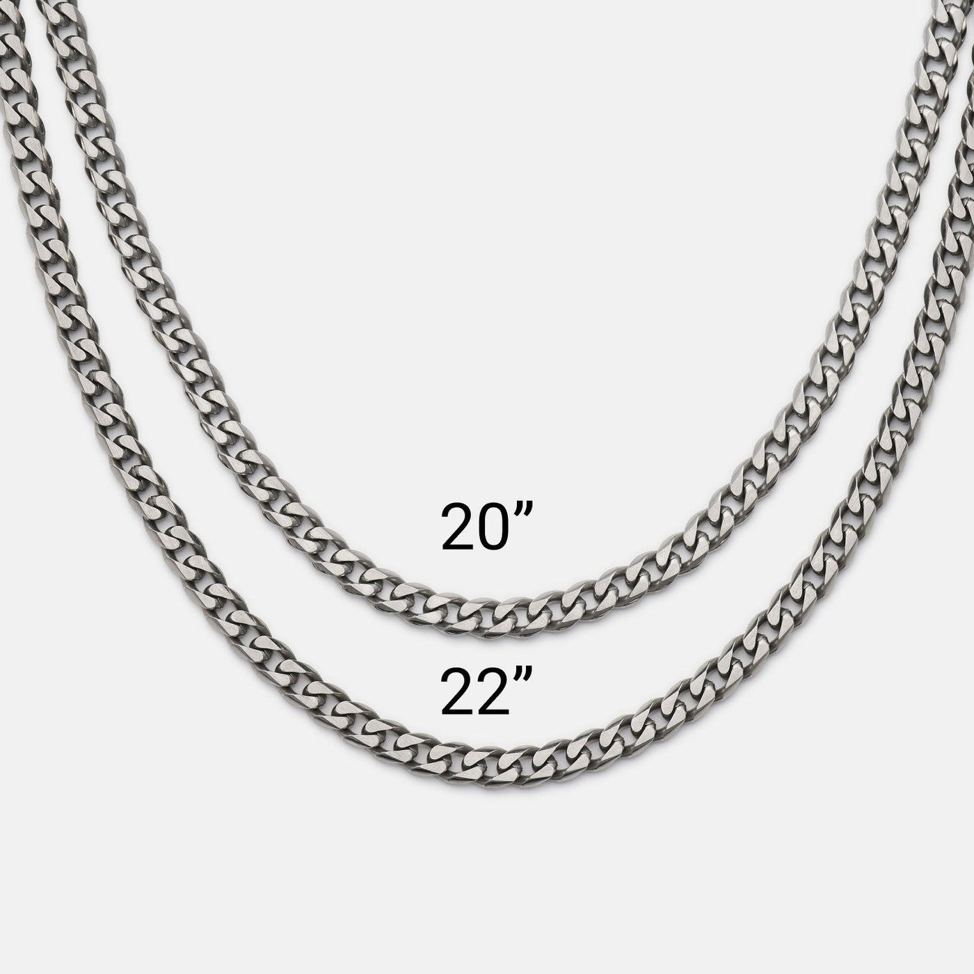 5mm Curb Chain - Titanium - 22"