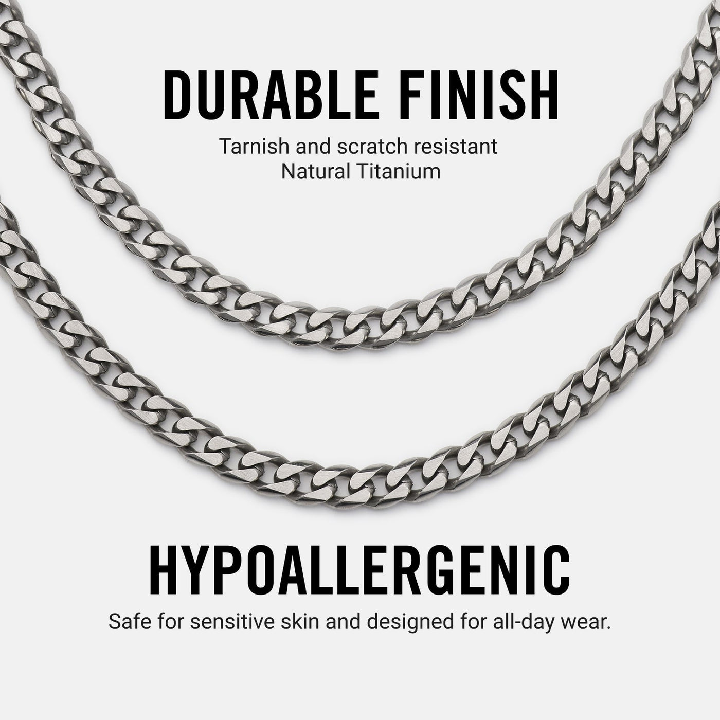 5mm Curb Chain - Titanium - 20"
