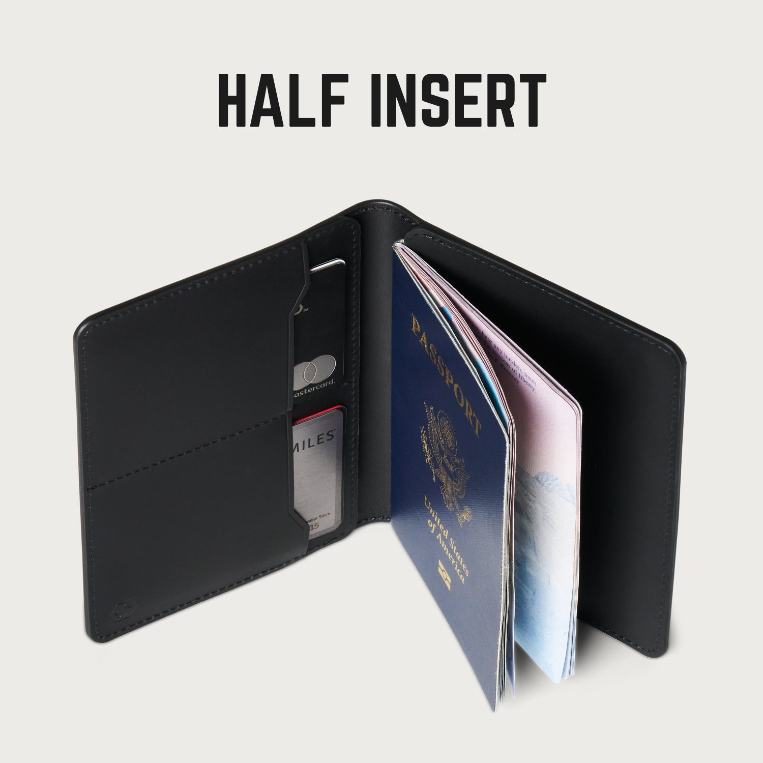 Passport Wallet - Midnight Black Leather