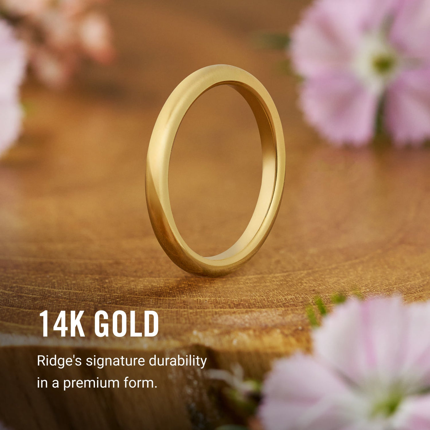 2mm Rounded Ring Set - 14K Yellow Gold