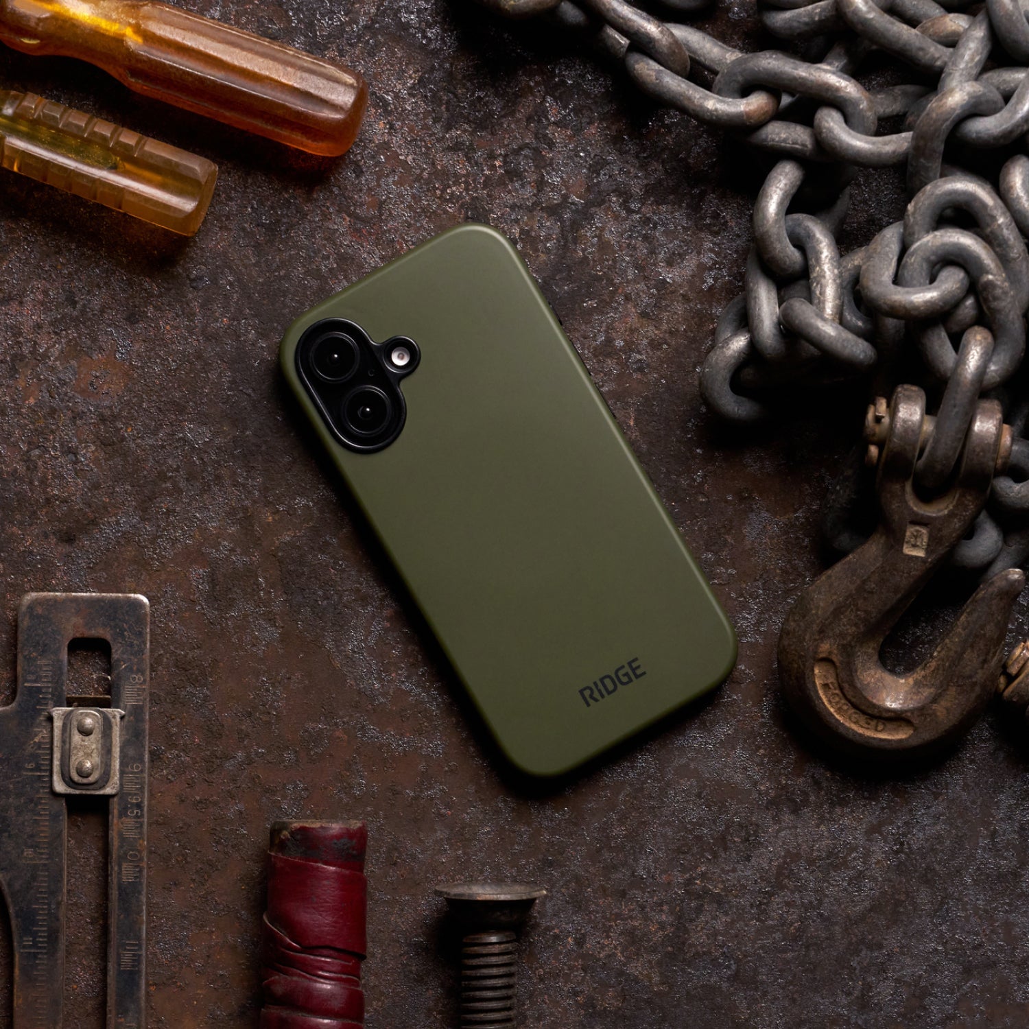 Ridge Phone Case - Matte Olive - iPhone 16