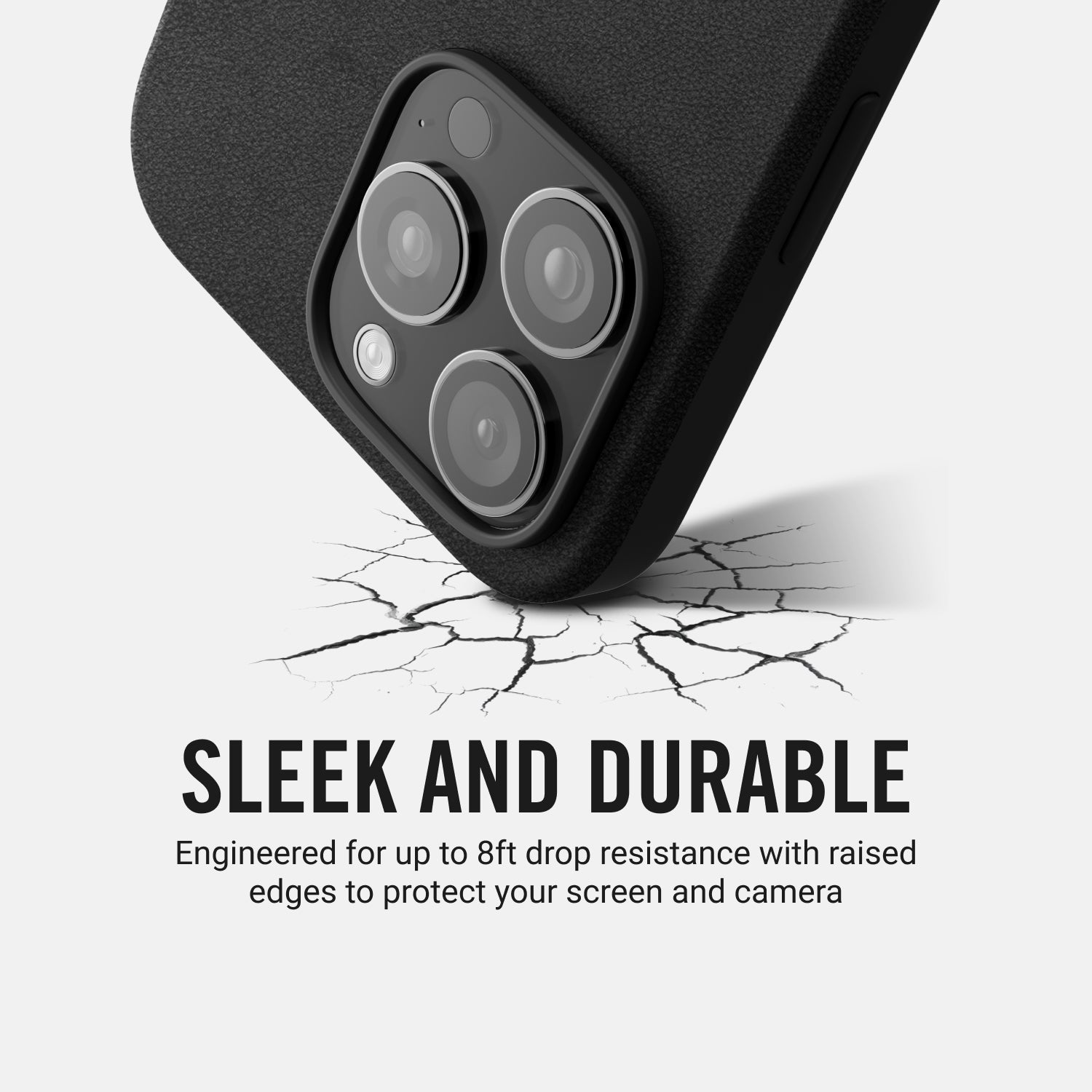Ridge Phone Case - Midnight Black Leather - iPhone 16