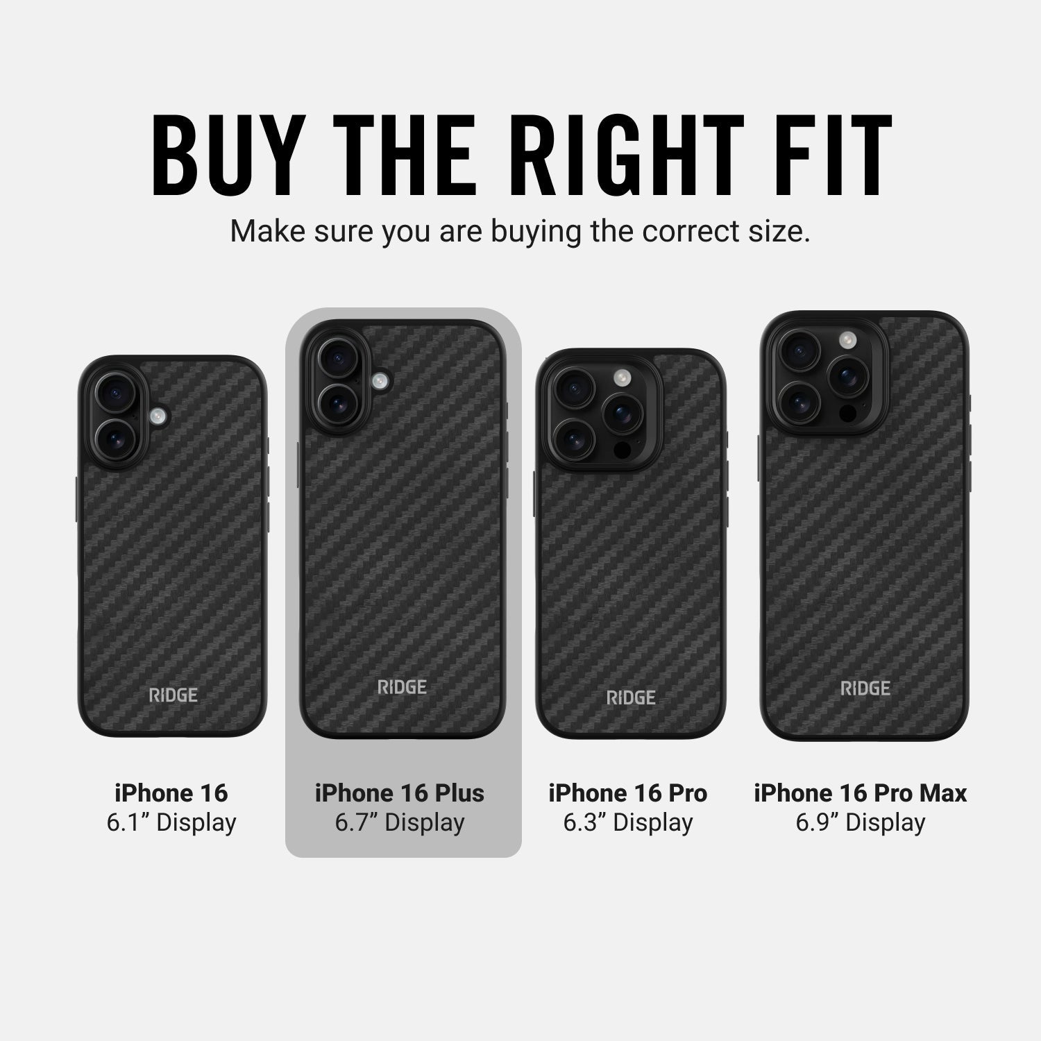 Ridge Phone Case - Carbon - iPhone 16 Plus