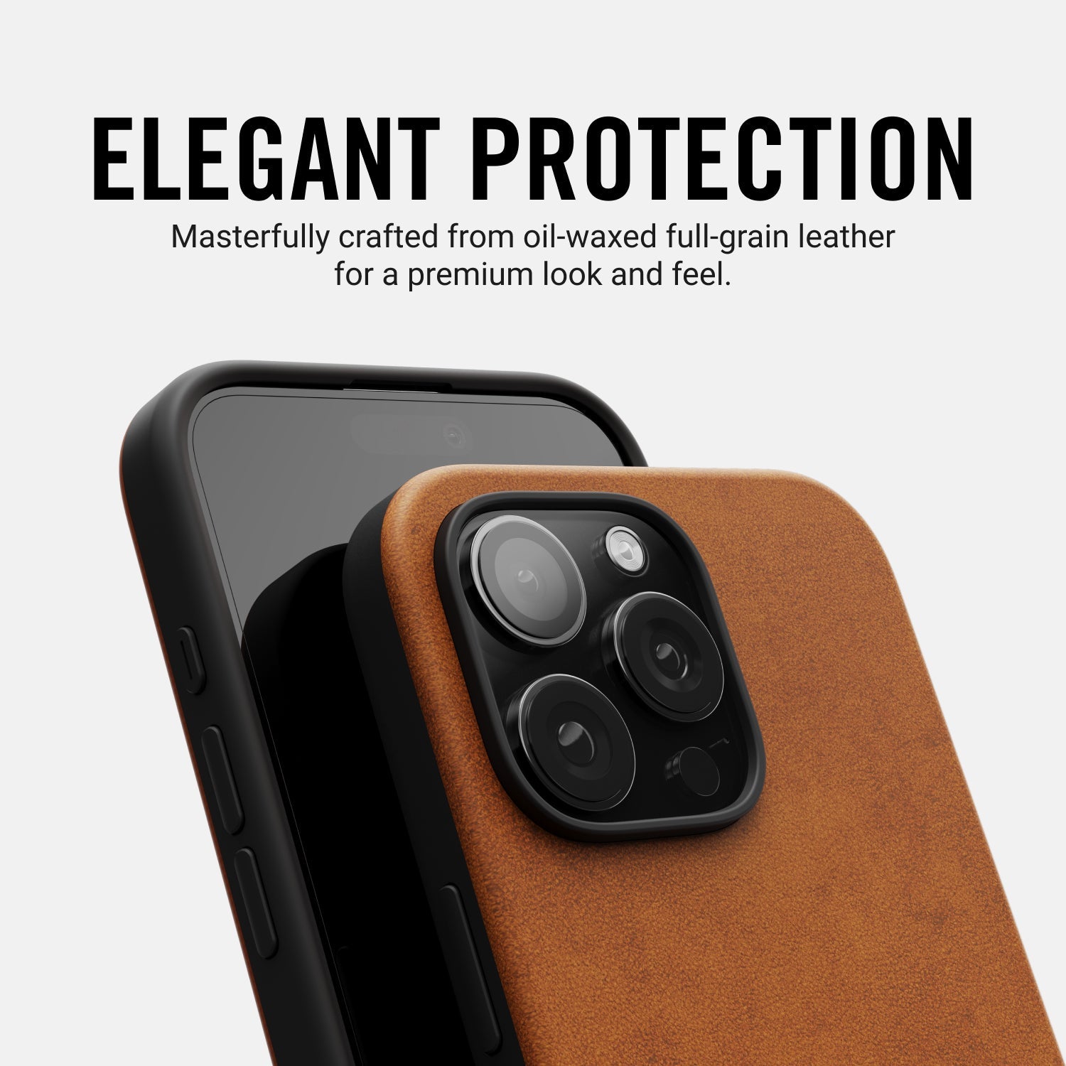 Ridge Phone Case - Tobacco Brown Leather - iPhone 16 Plus