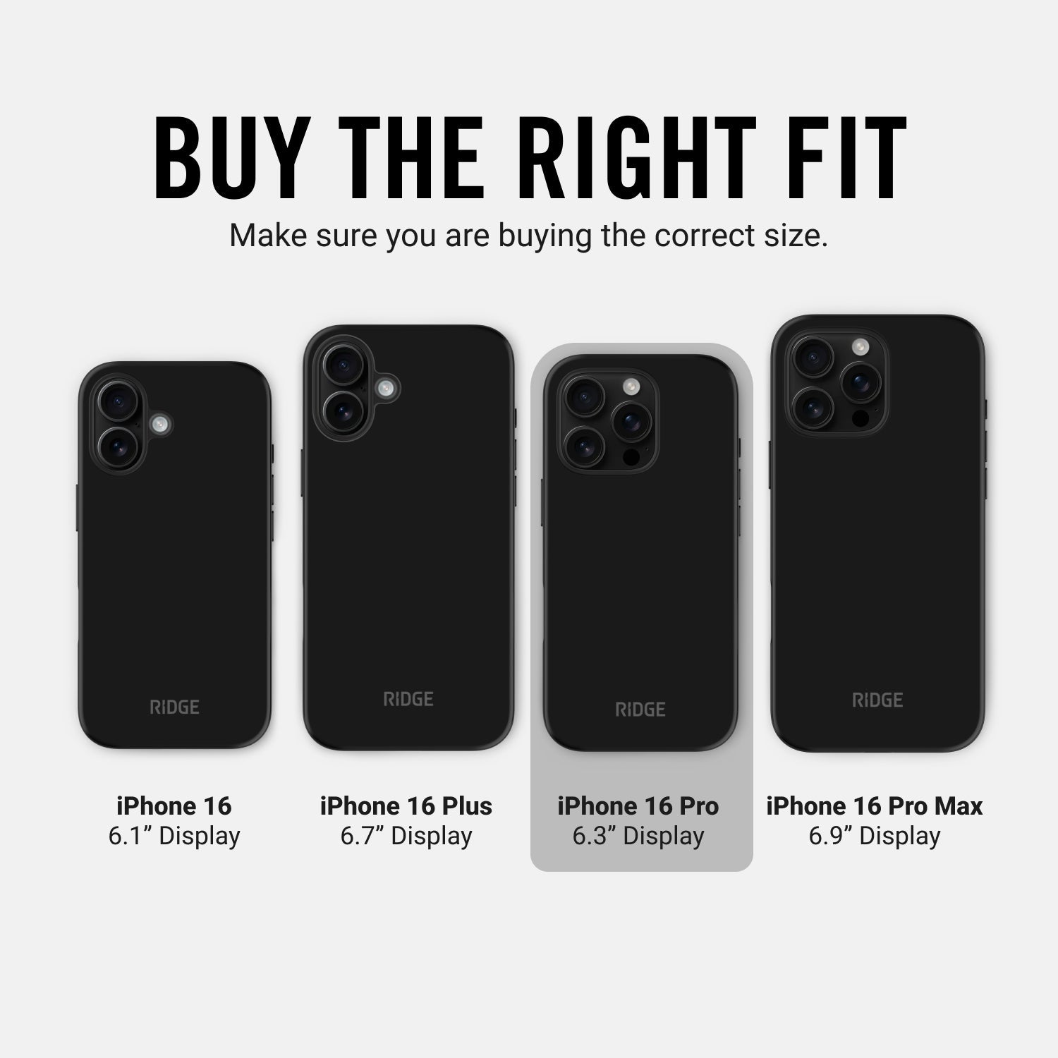 Ridge Phone Case - Matte Black - iPhone 16 Pro