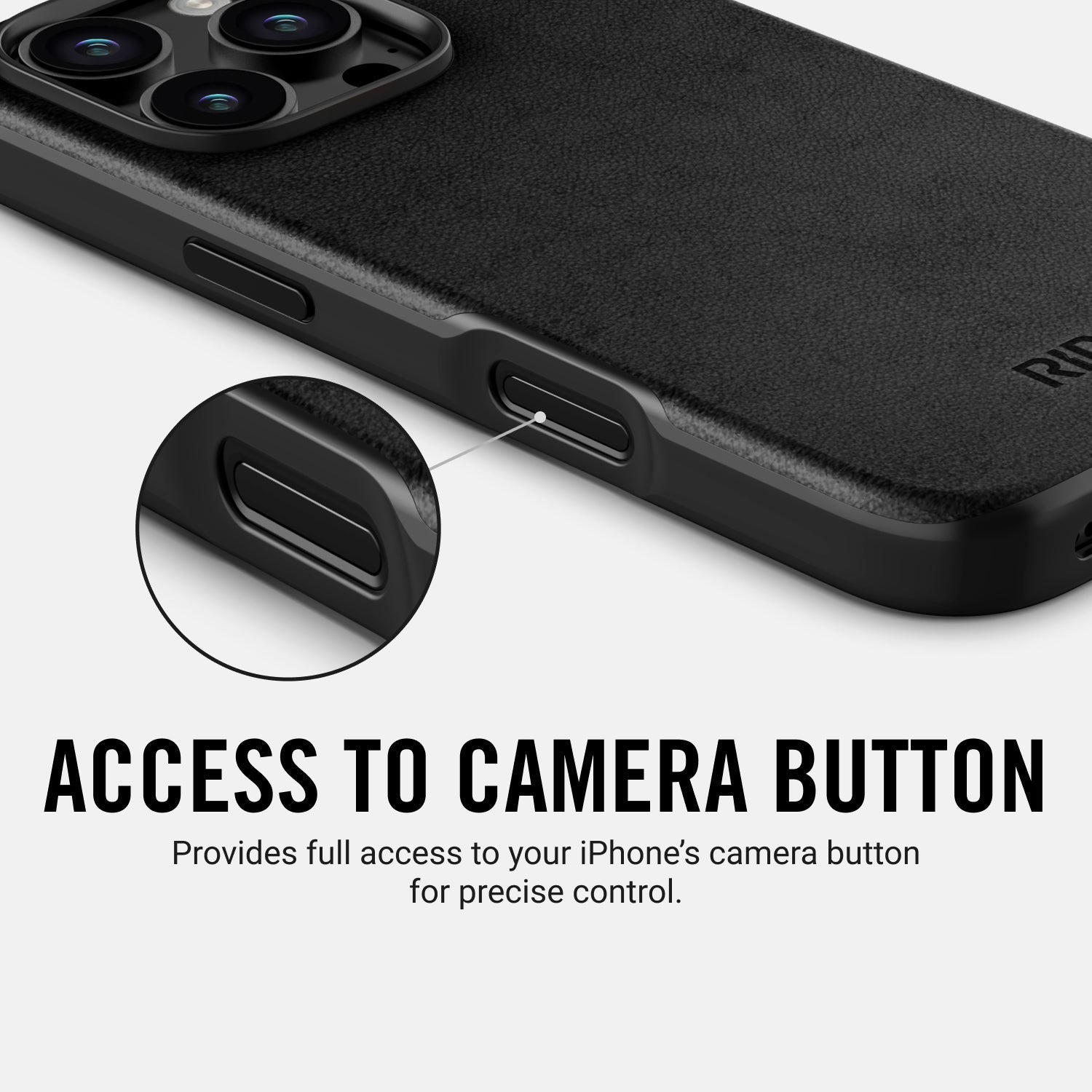 Ridge Phone Case - Midnight Black Leather - iPhone 16 Plus